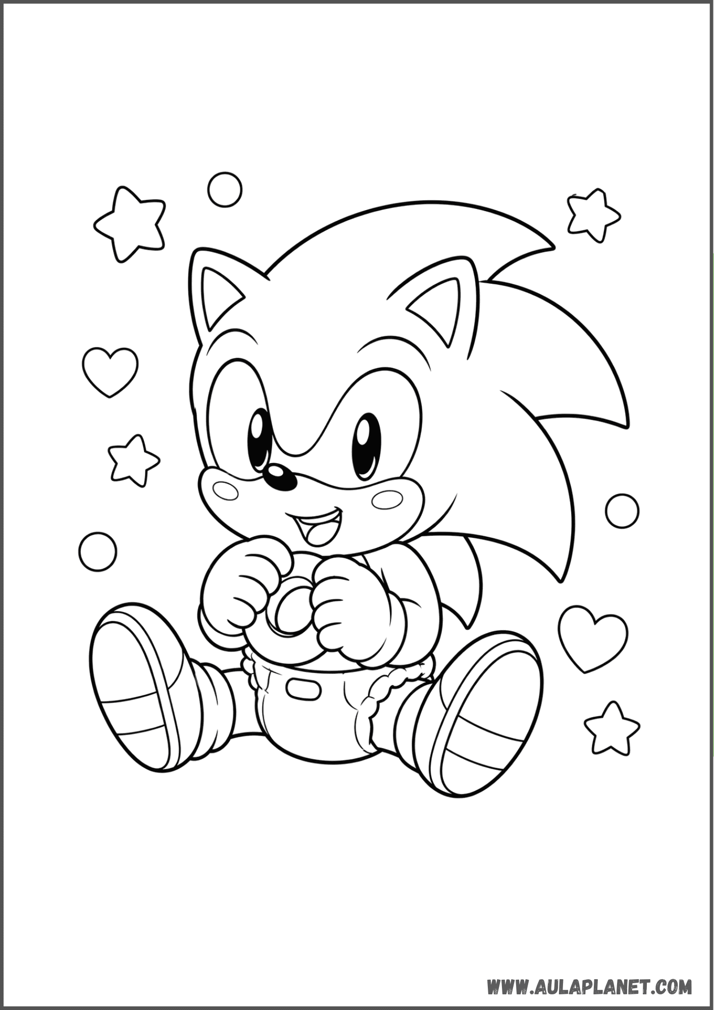 Baby Sonic Kawaii Coloring Page