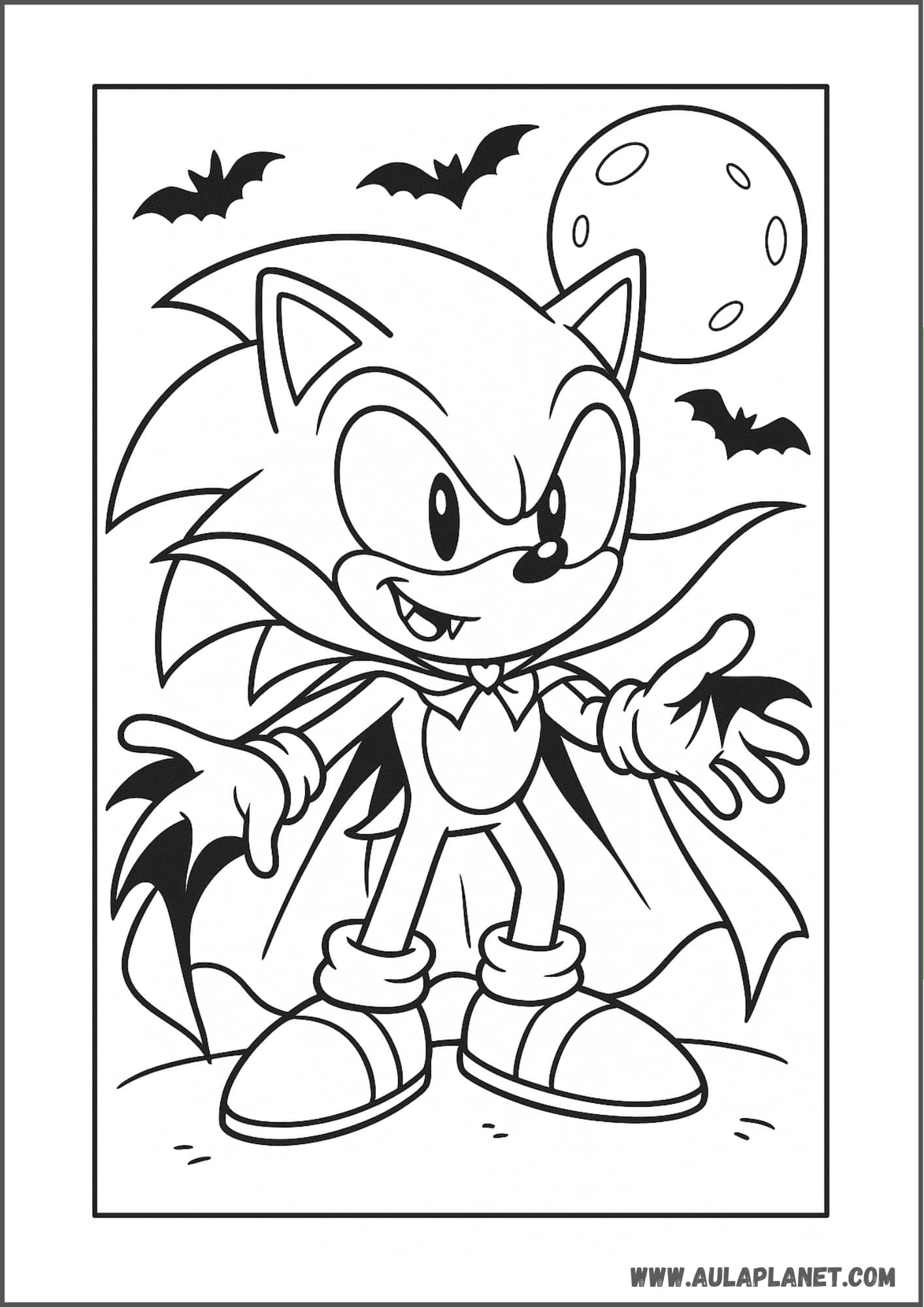 Sonic Vampire Coloring Page