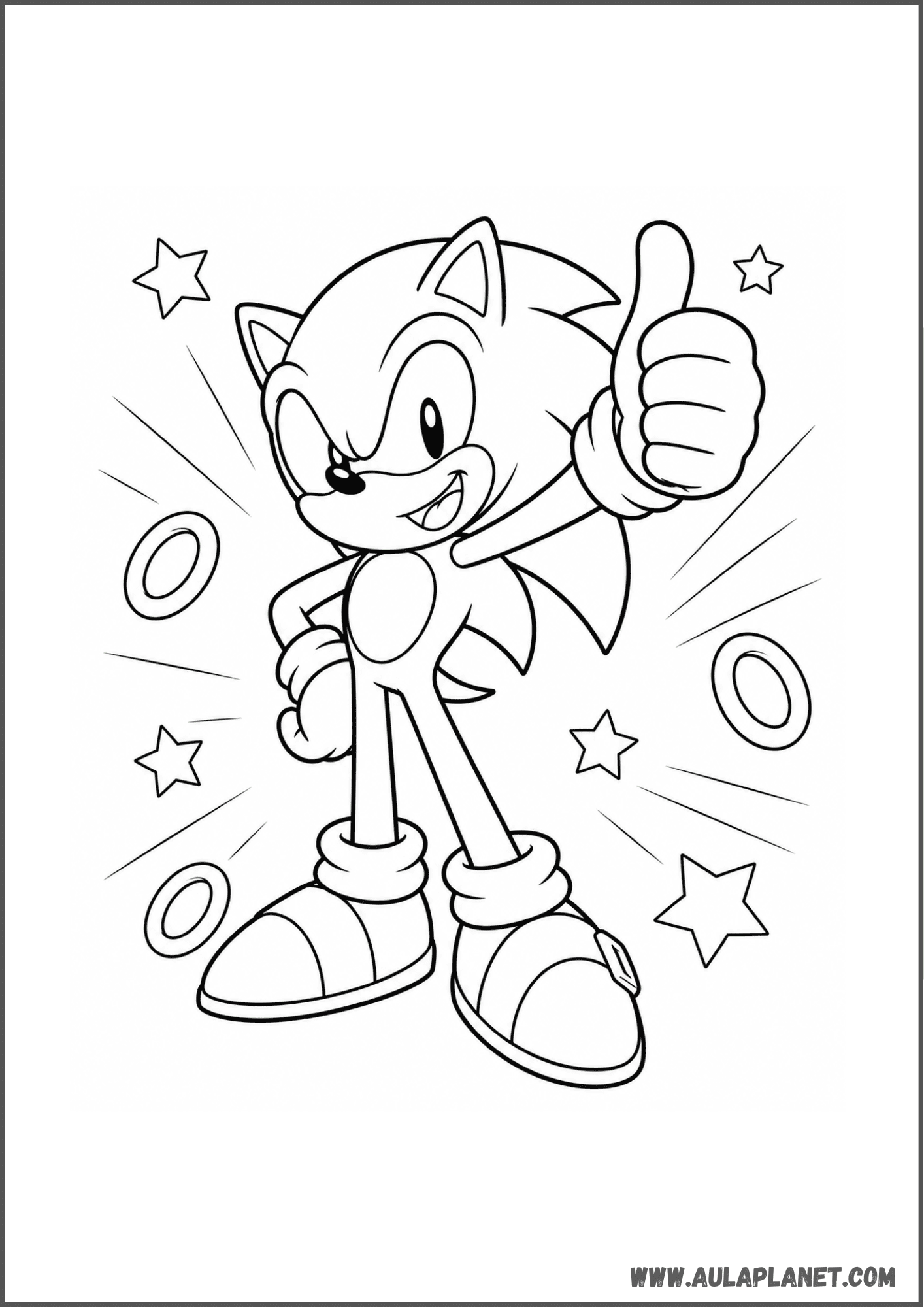 Sonic Victory Pose Coloring Page