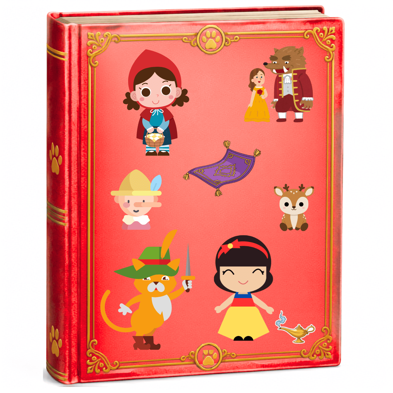 Libro ilustrado de cuentos clásicos infantiles
