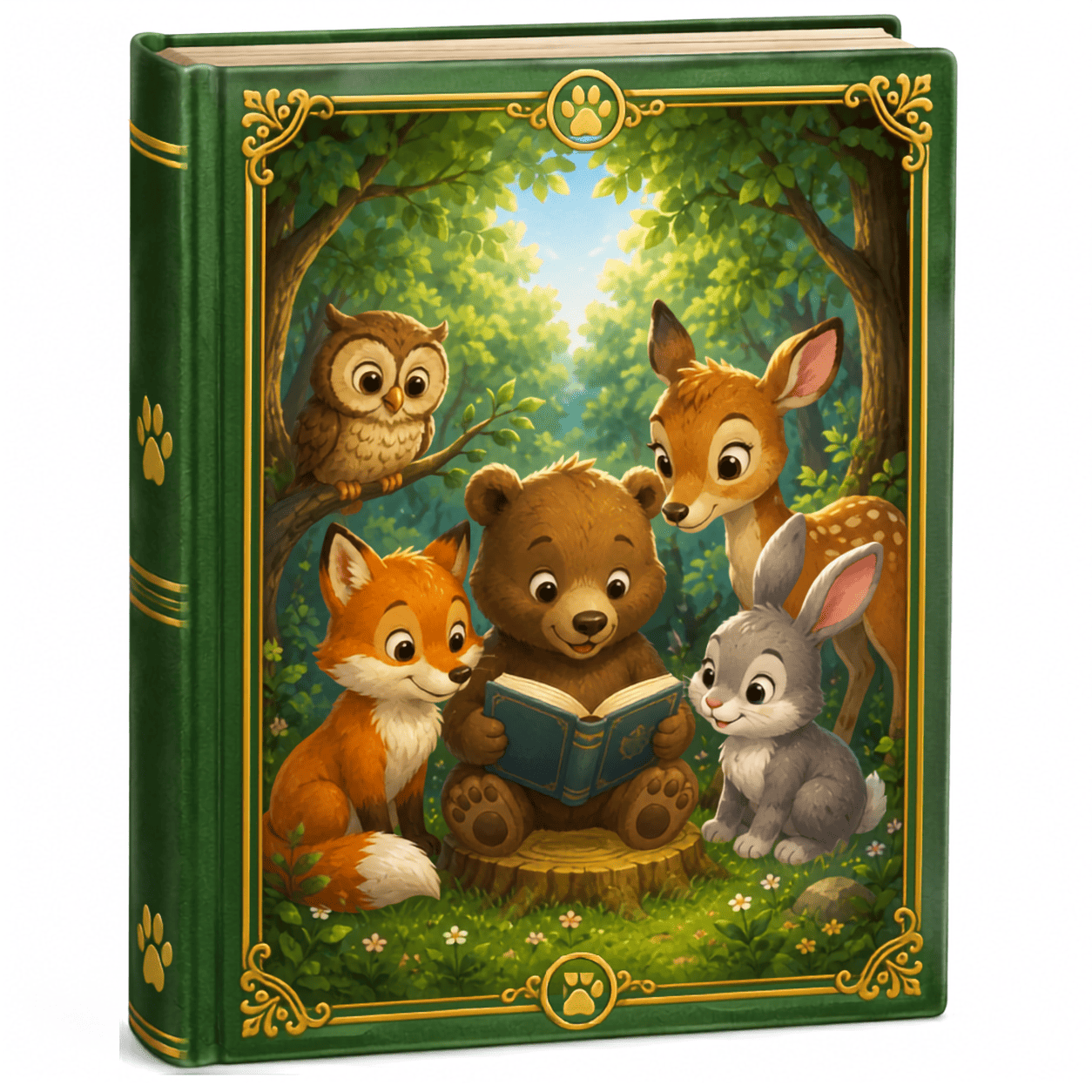 Libro ilustrado de cuentos de animales