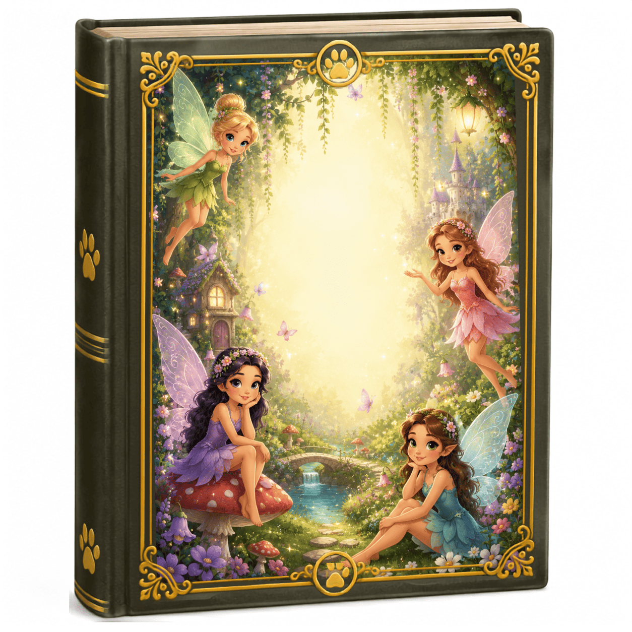 Libro ilustrado de cuentos infantiles de hadas