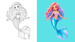 Dibujos de Sirenas para Colorear