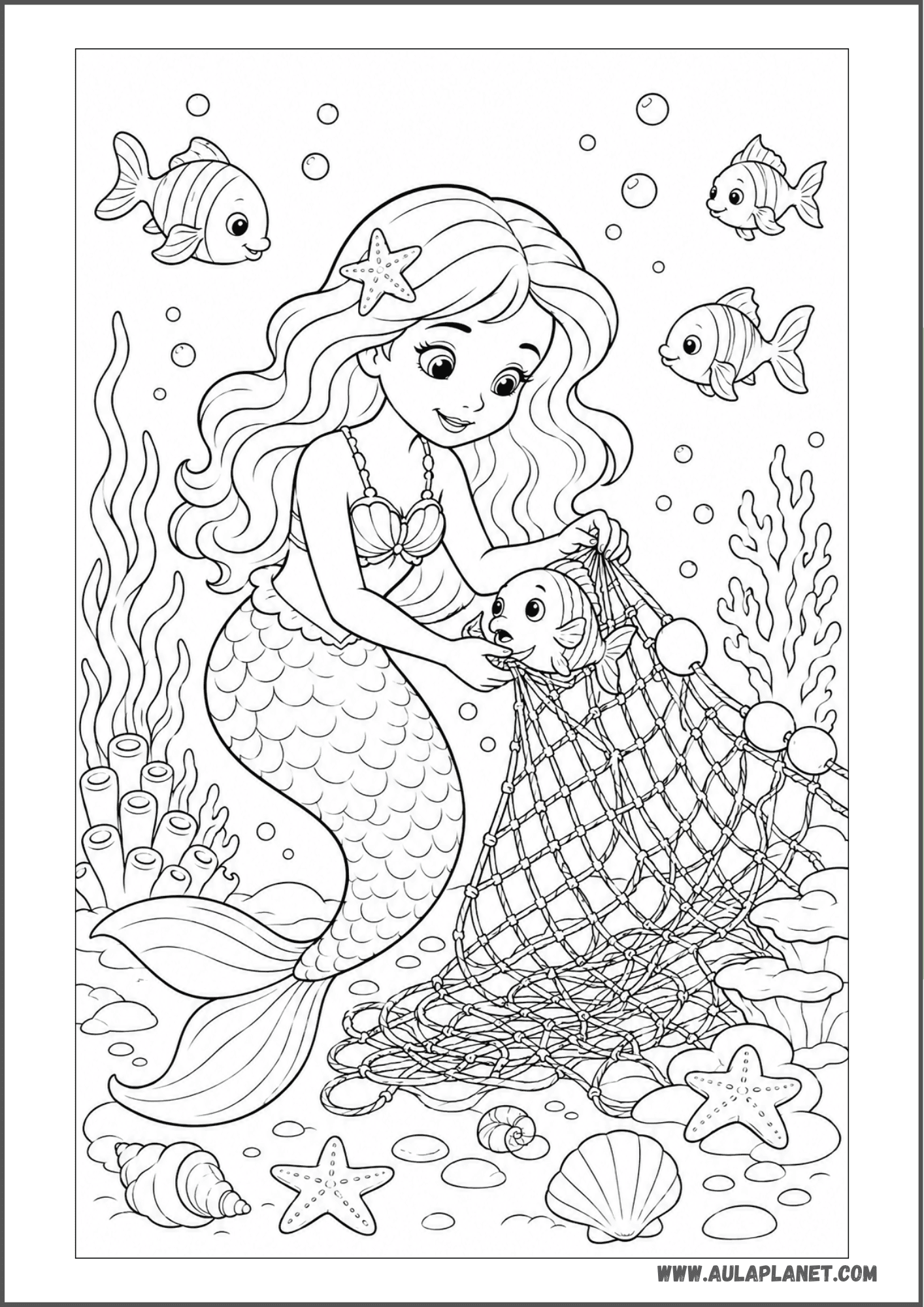 La sirena libera al pez atrapado