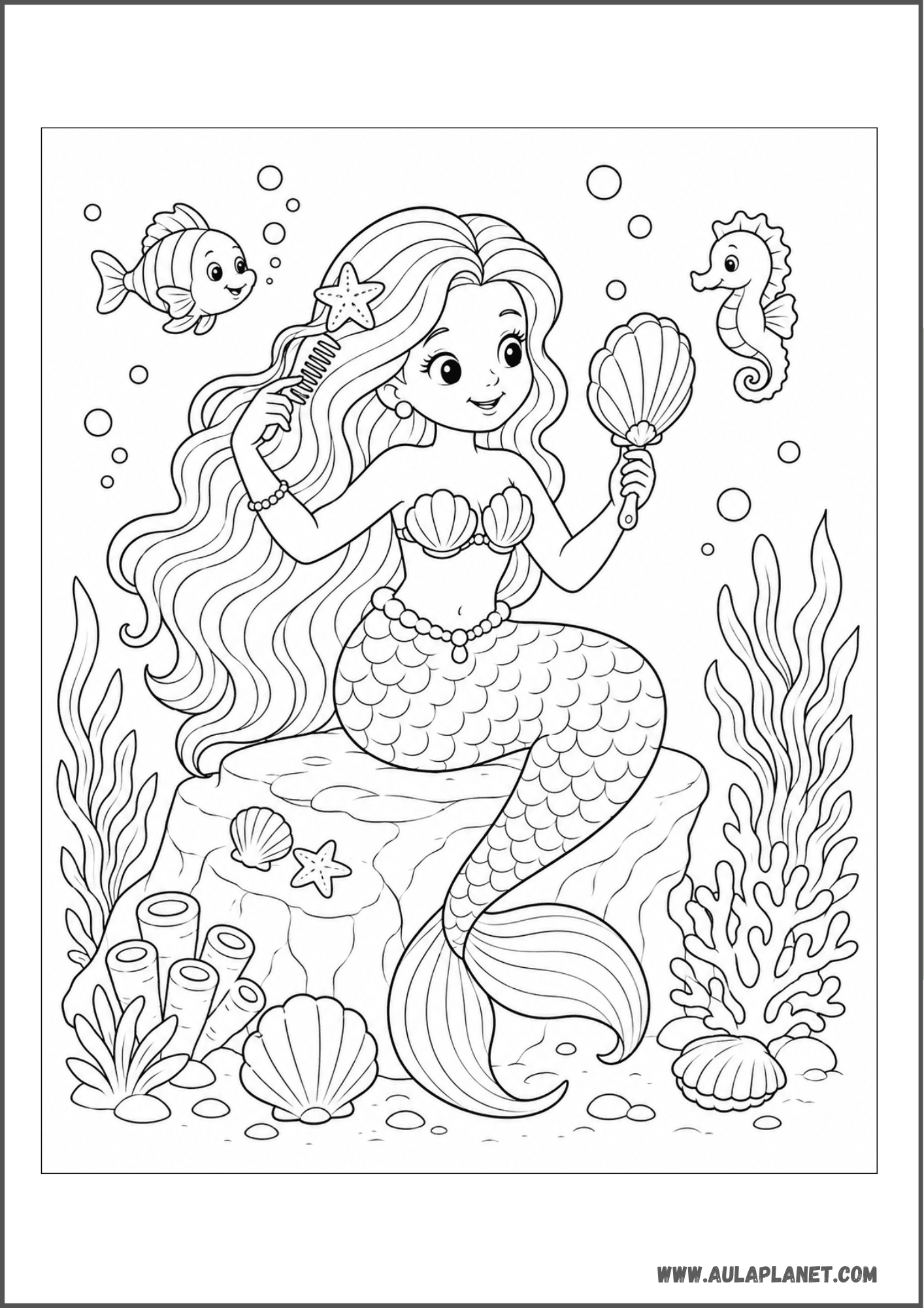 La sirena y su espejo de concha