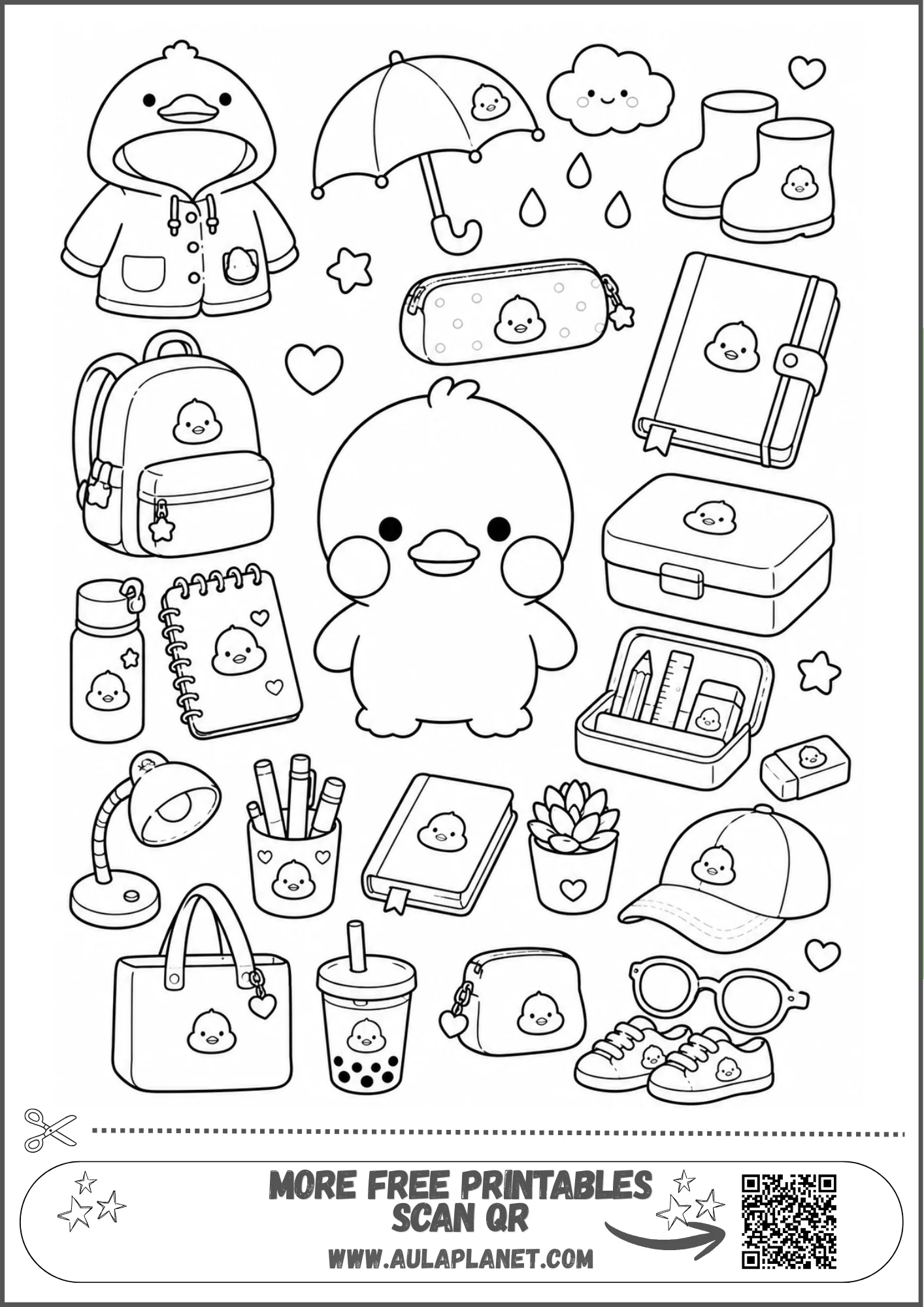 Paper Duck para imprimir y colorear
