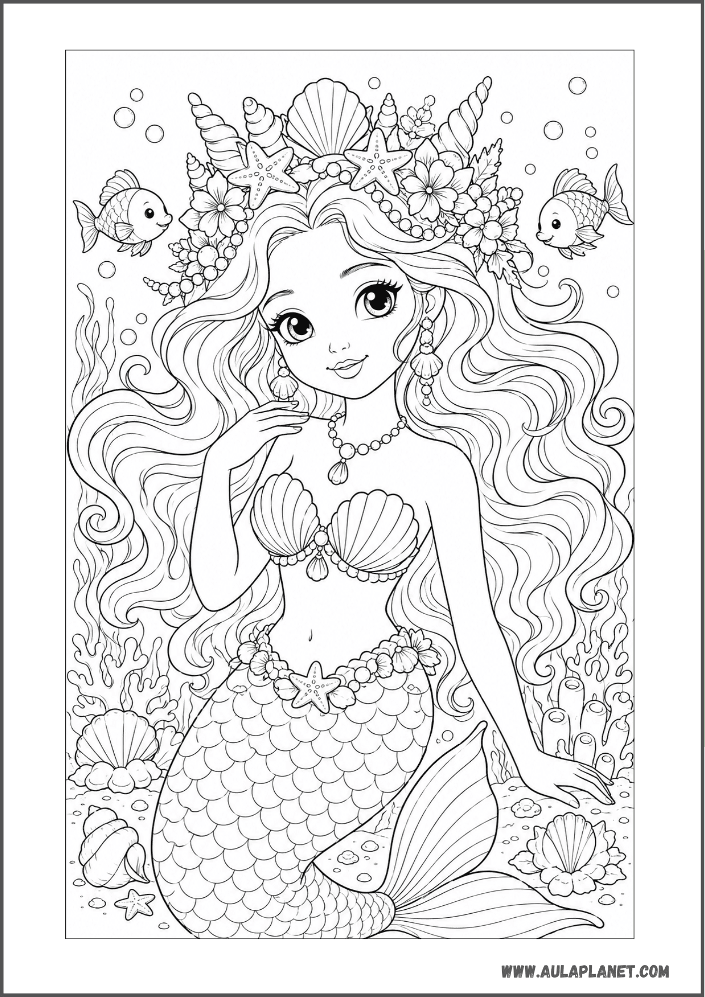 Sirena con corona de conchas