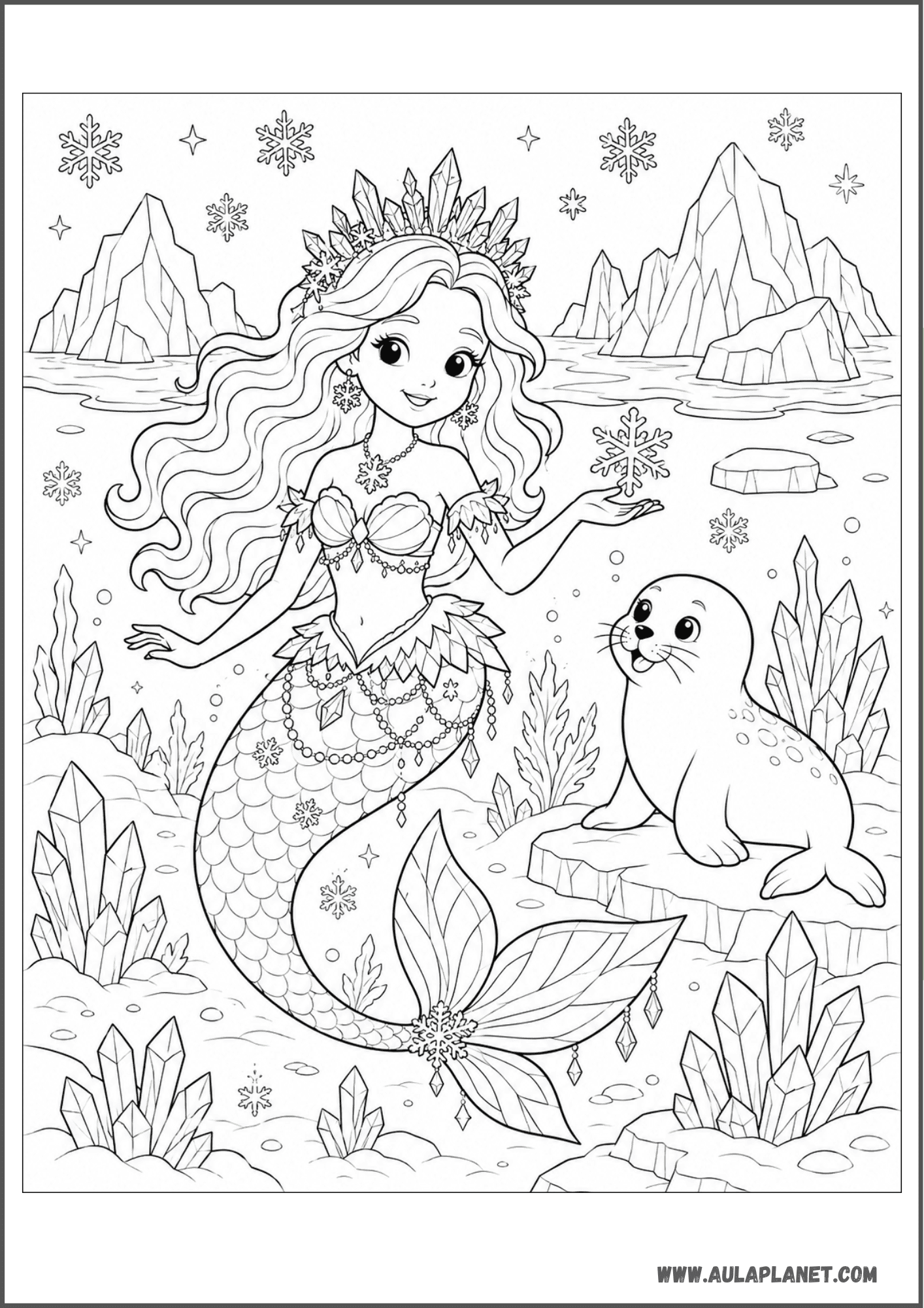 Sirena de hielo y foca amiga