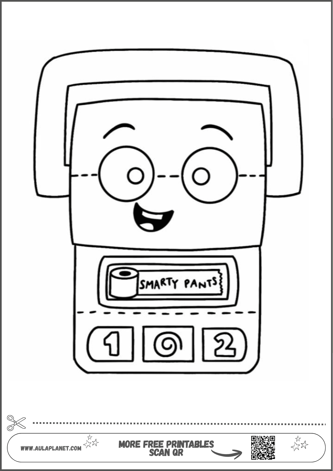 Smarty Pants de cerca para colorear e imprimir