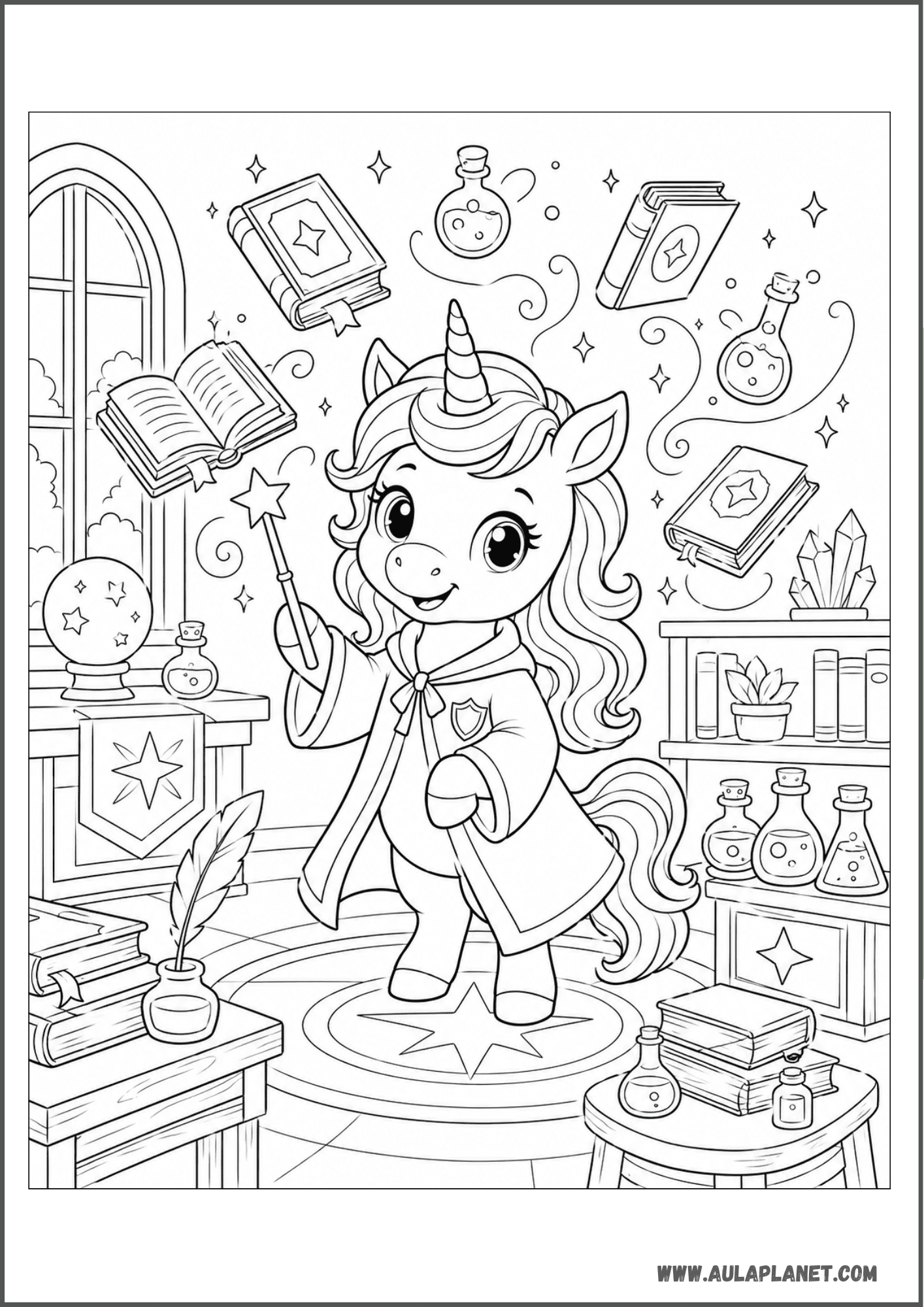 Licorne en salle de classe magique