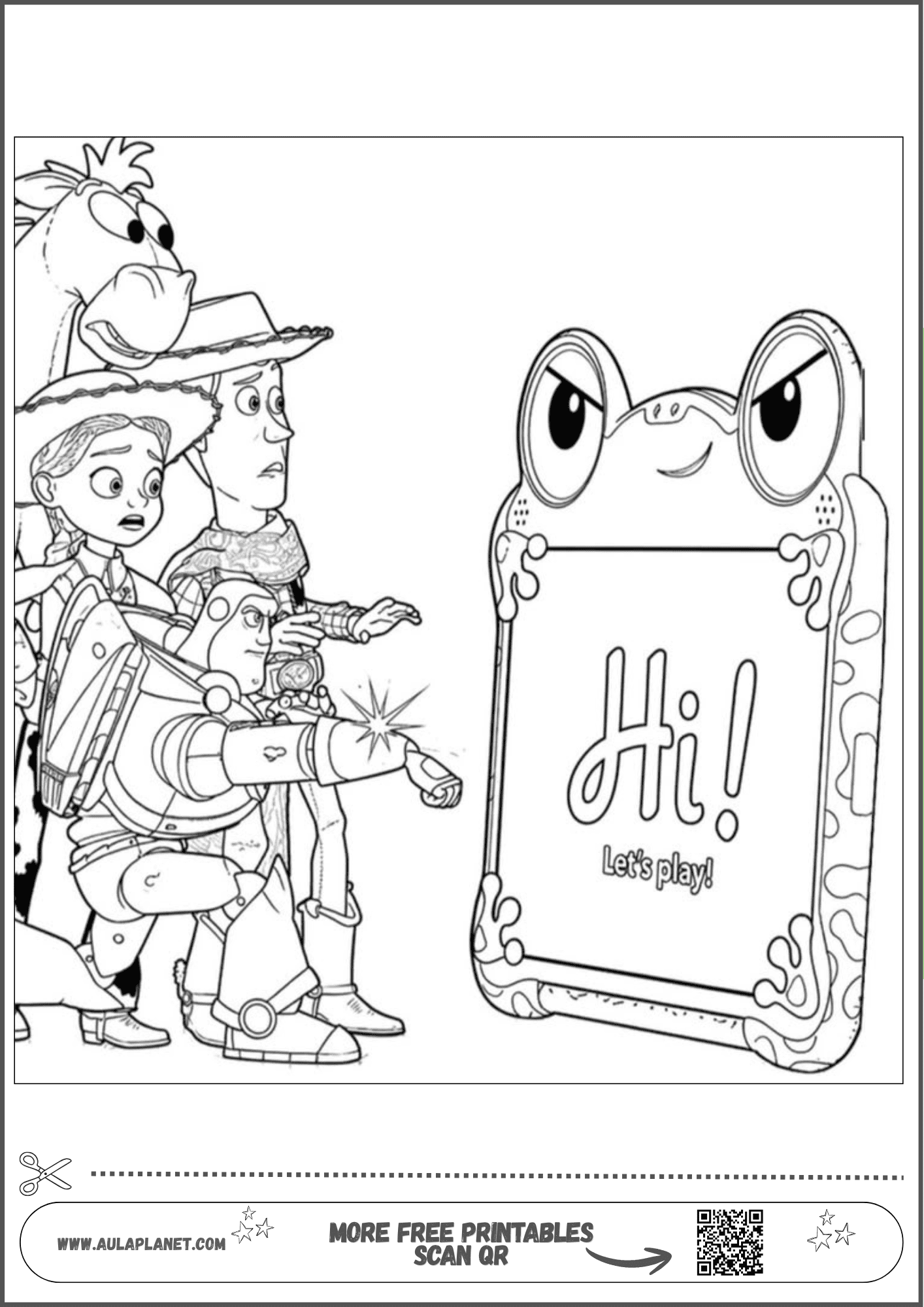 Woody, Buzz y Jessie descubriendo a LilyPad