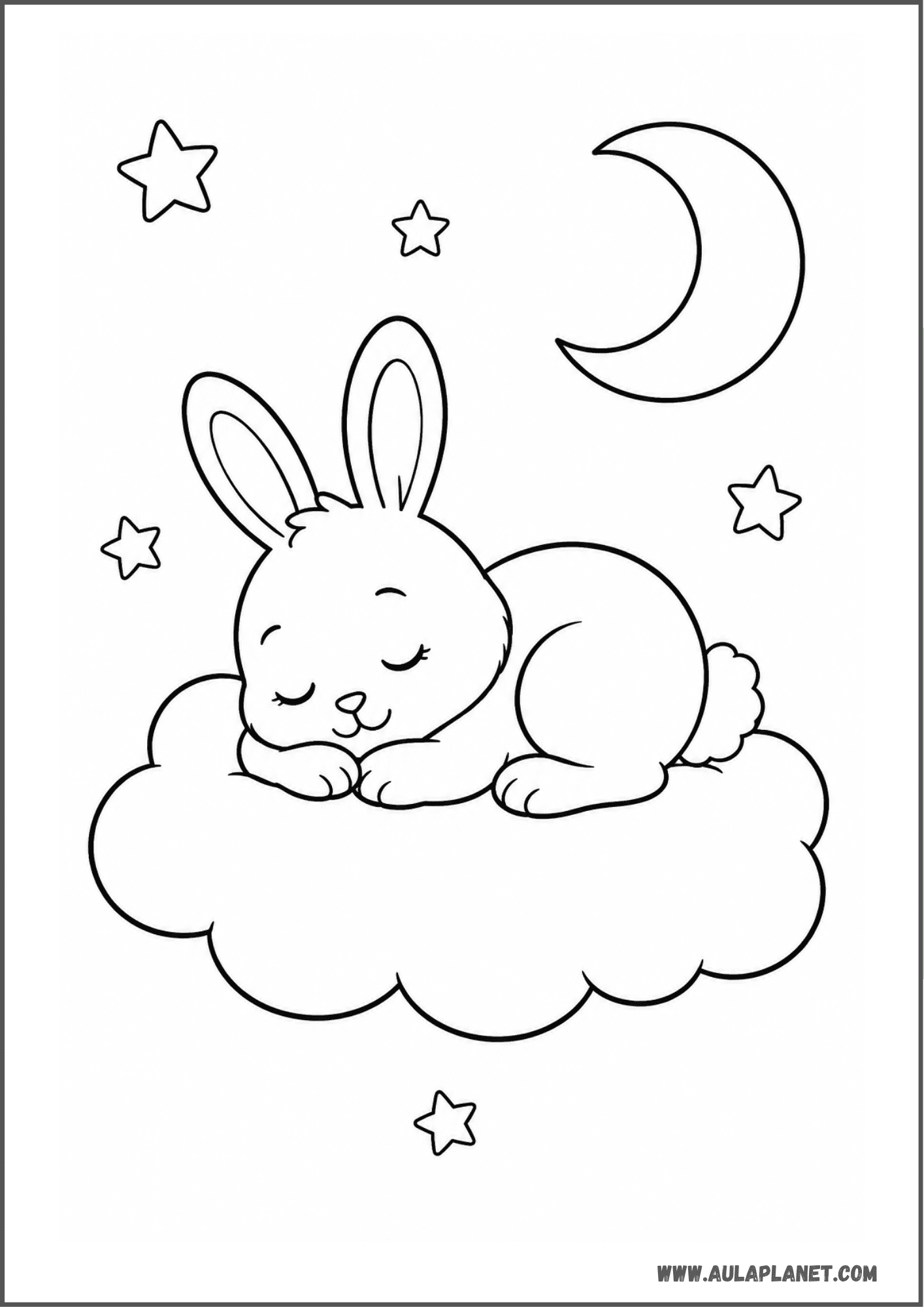 Conejito durmiendo en una nube