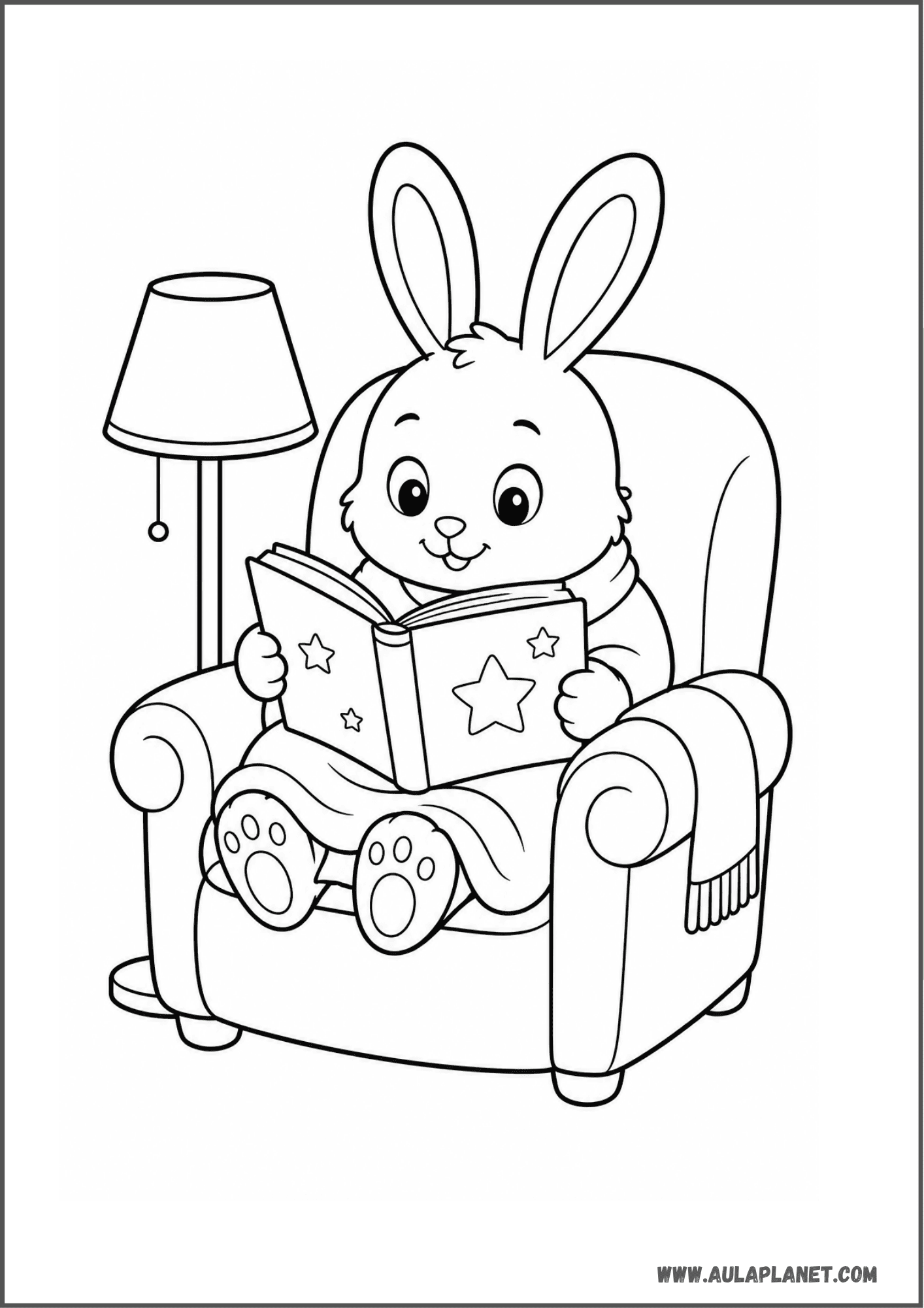 Conejito leyendo un cuento
