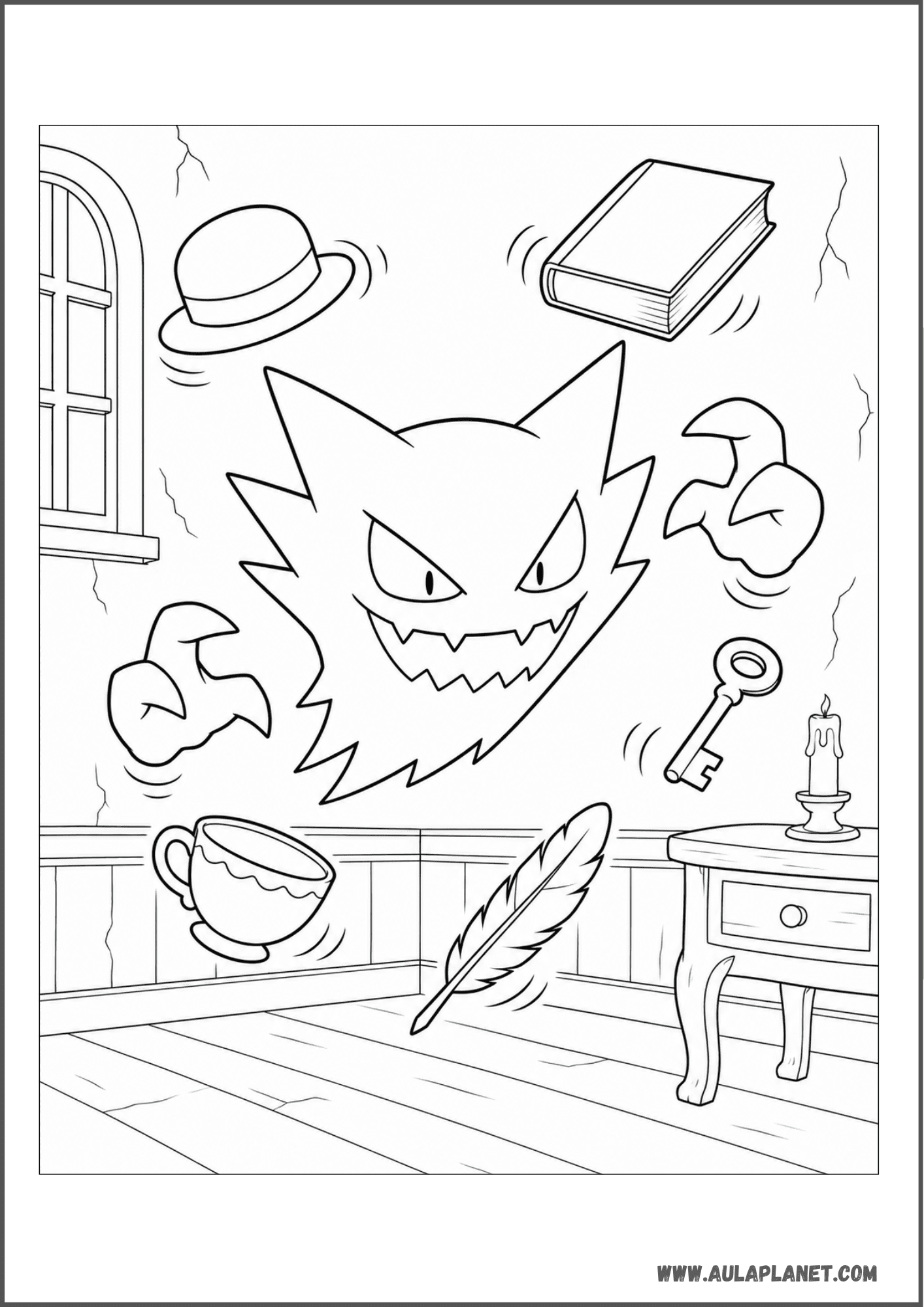 Haunter con objetos embrujados flotando
