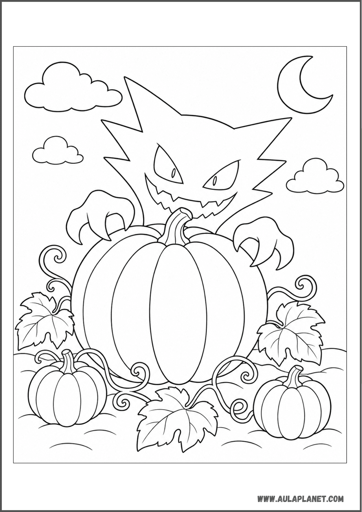 Haunter junto a la calabaza gigante