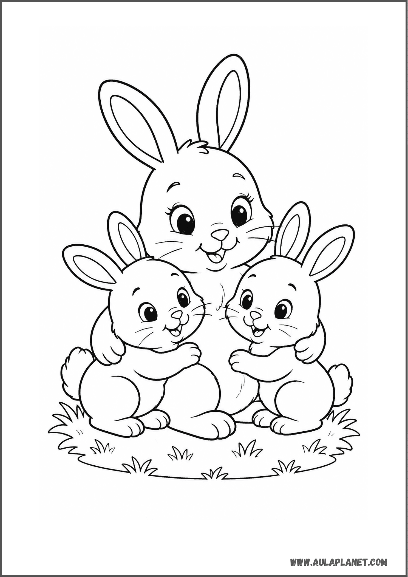 Mamá coneja con sus bebés