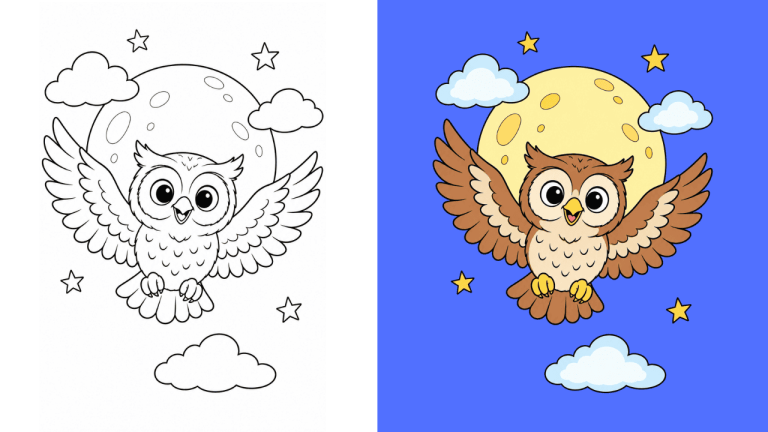 Gufi Disegni da Colorare