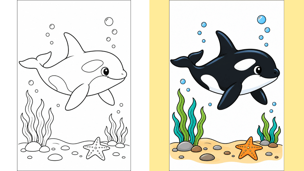 Dibujos de orcas para colorear e imprimir