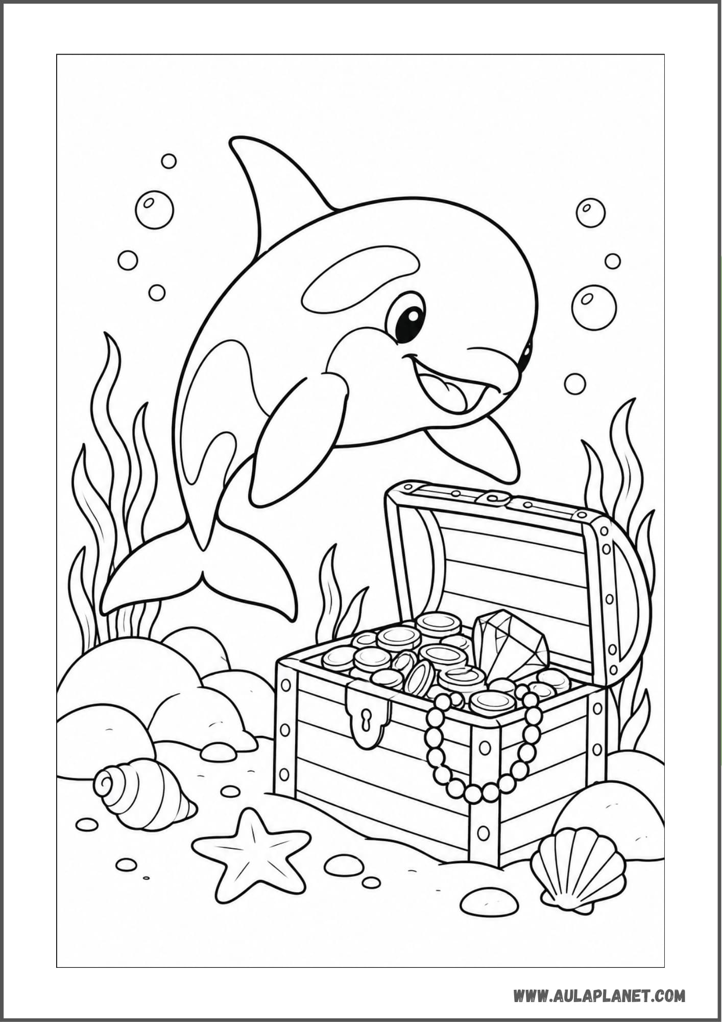 Orca con cofre del tesoro