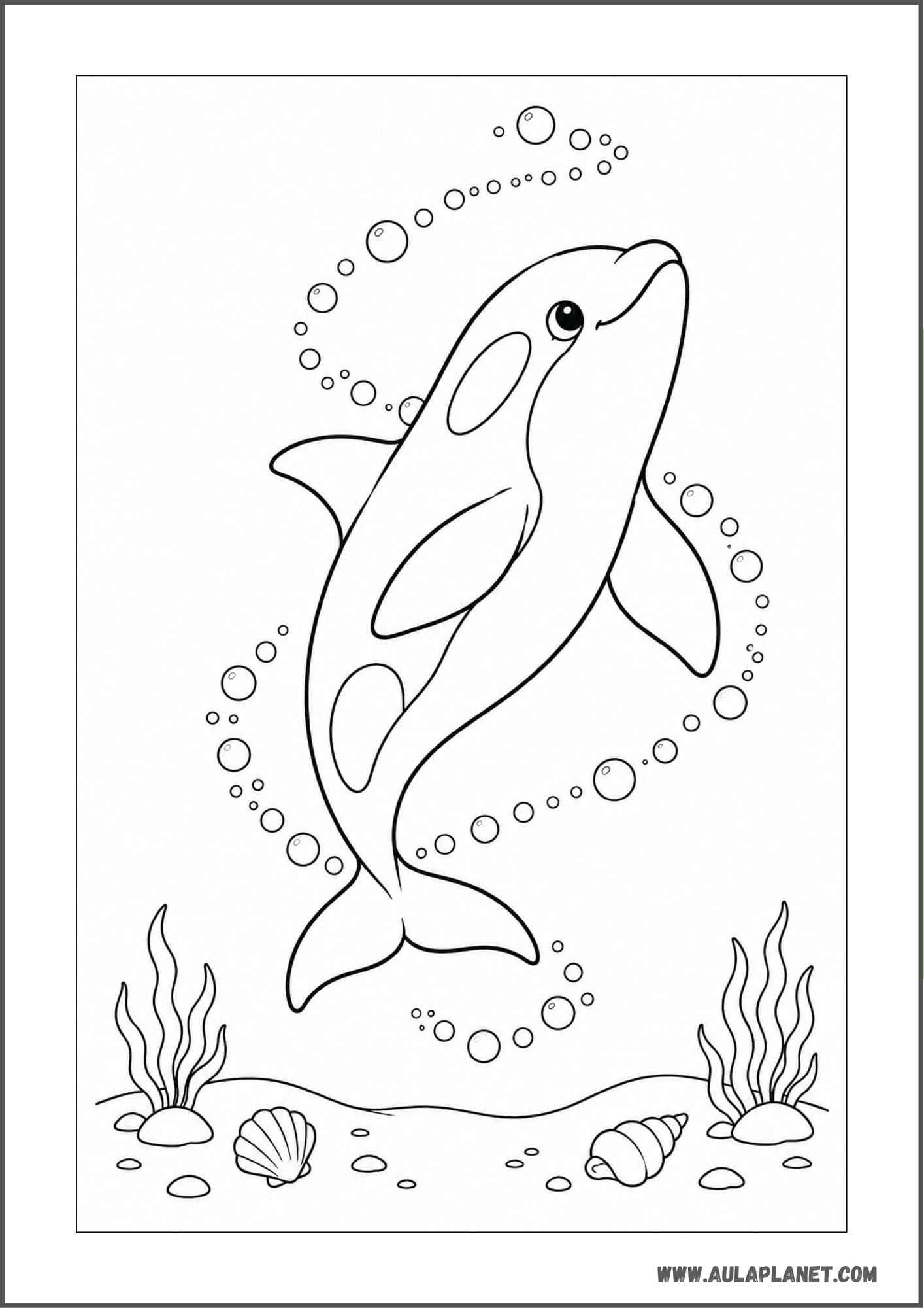 Orca persiguiendo burbujas