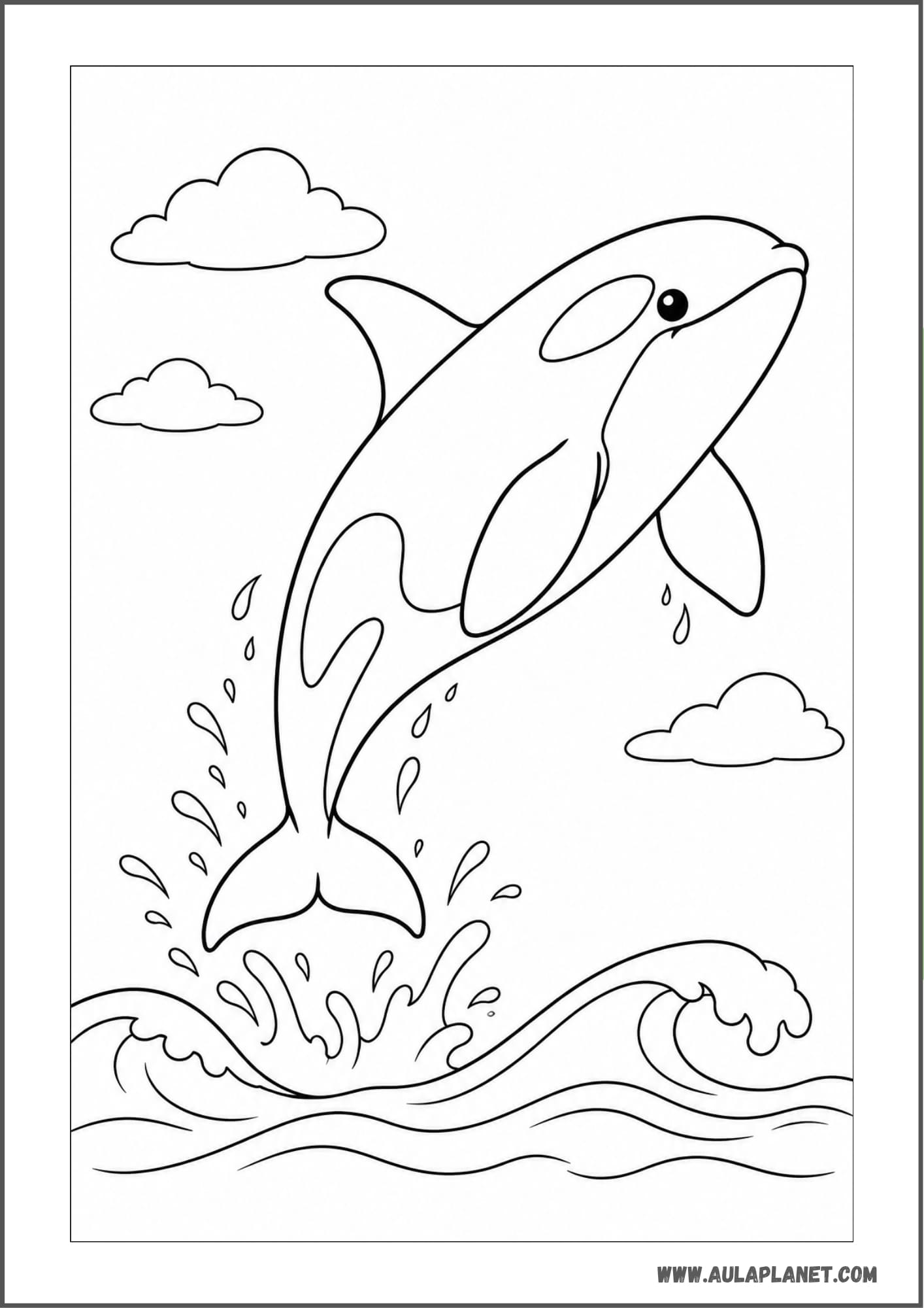 Orca saltando fuera del agua