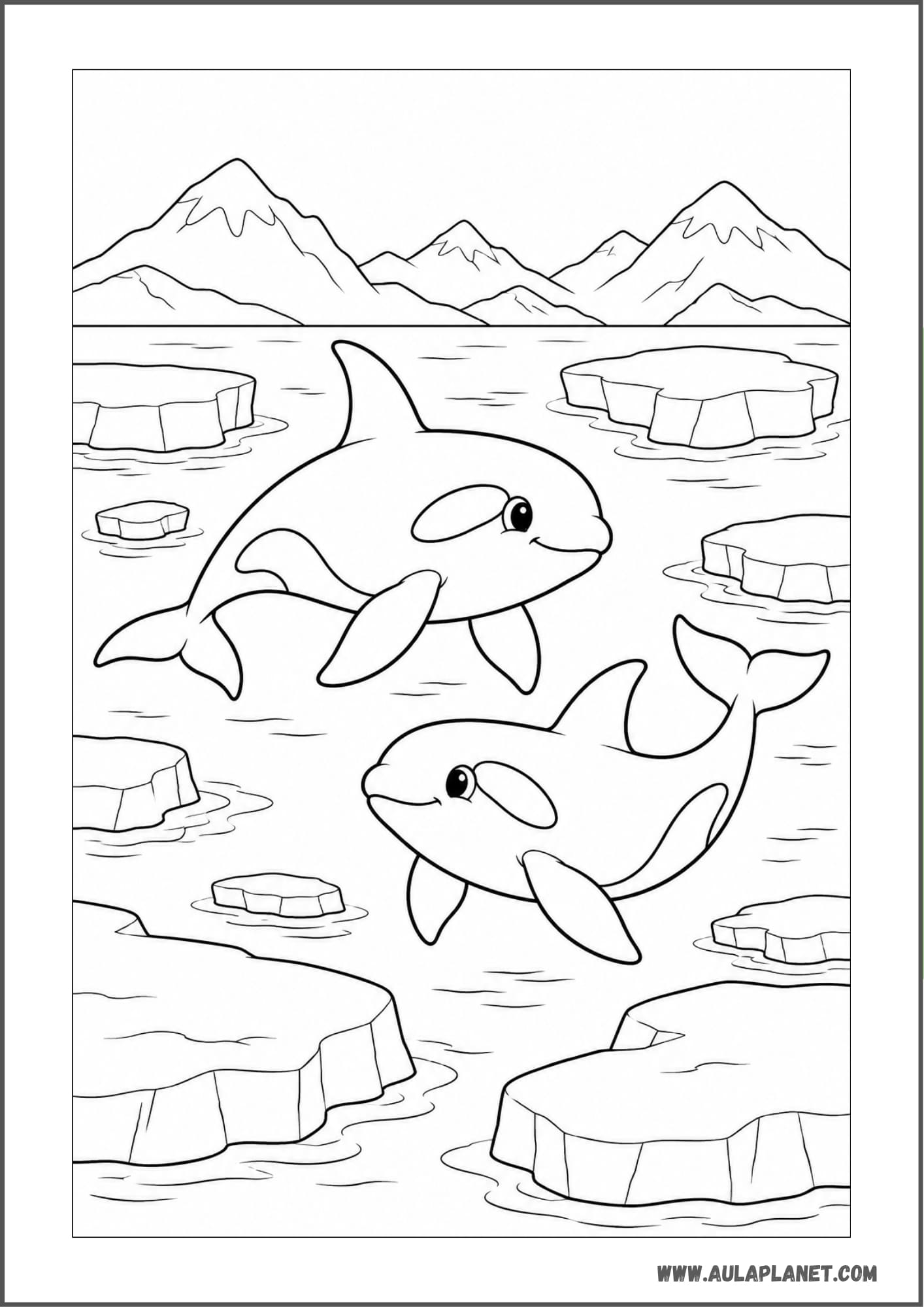 Orcas entre bloques de hielo