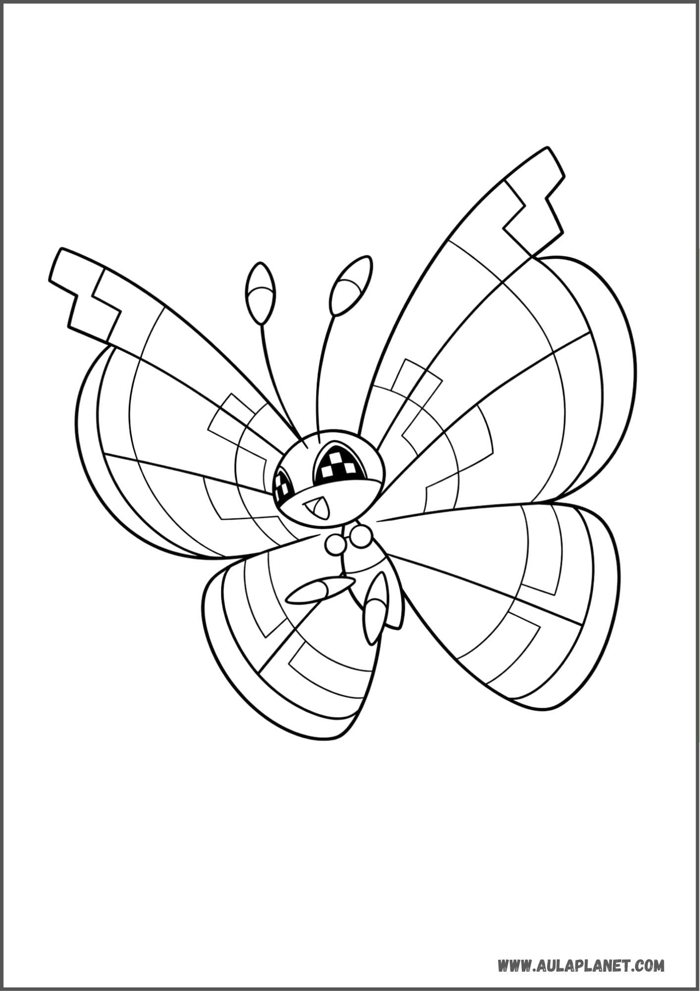Vivillon en su pose clásica para colorear