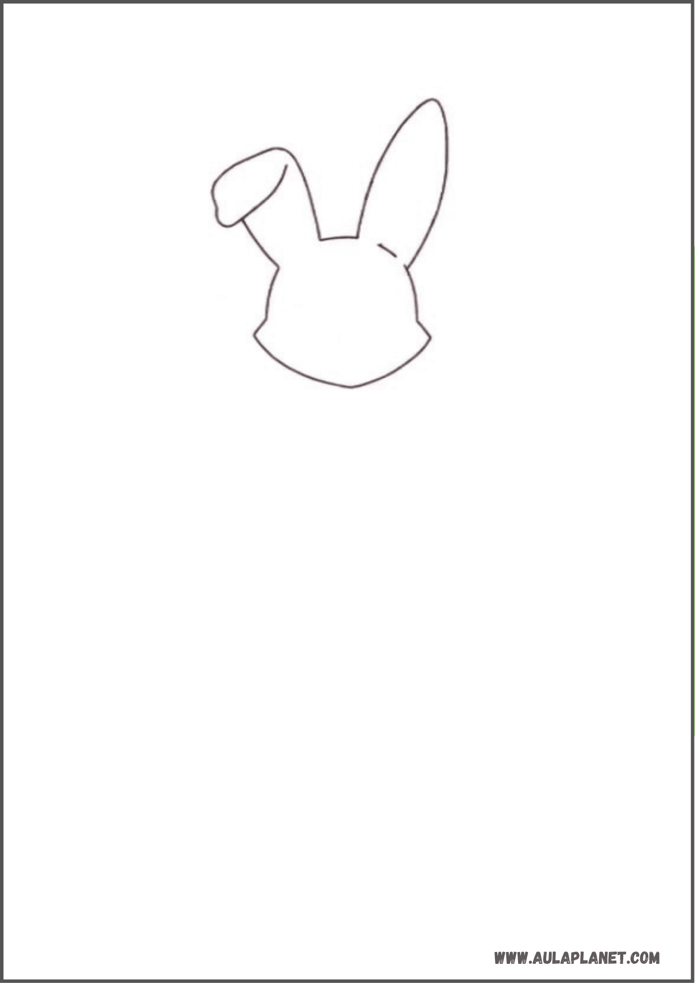 Paso 1 para dibujar a Ben de Roba un Huevo: contorno de la cabeza y las orejas