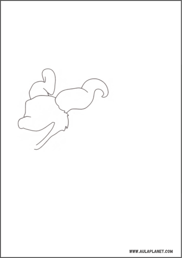 Paso 2 para dibujar a Echo de Roba un Huevo: las dos orejas en forma de llama