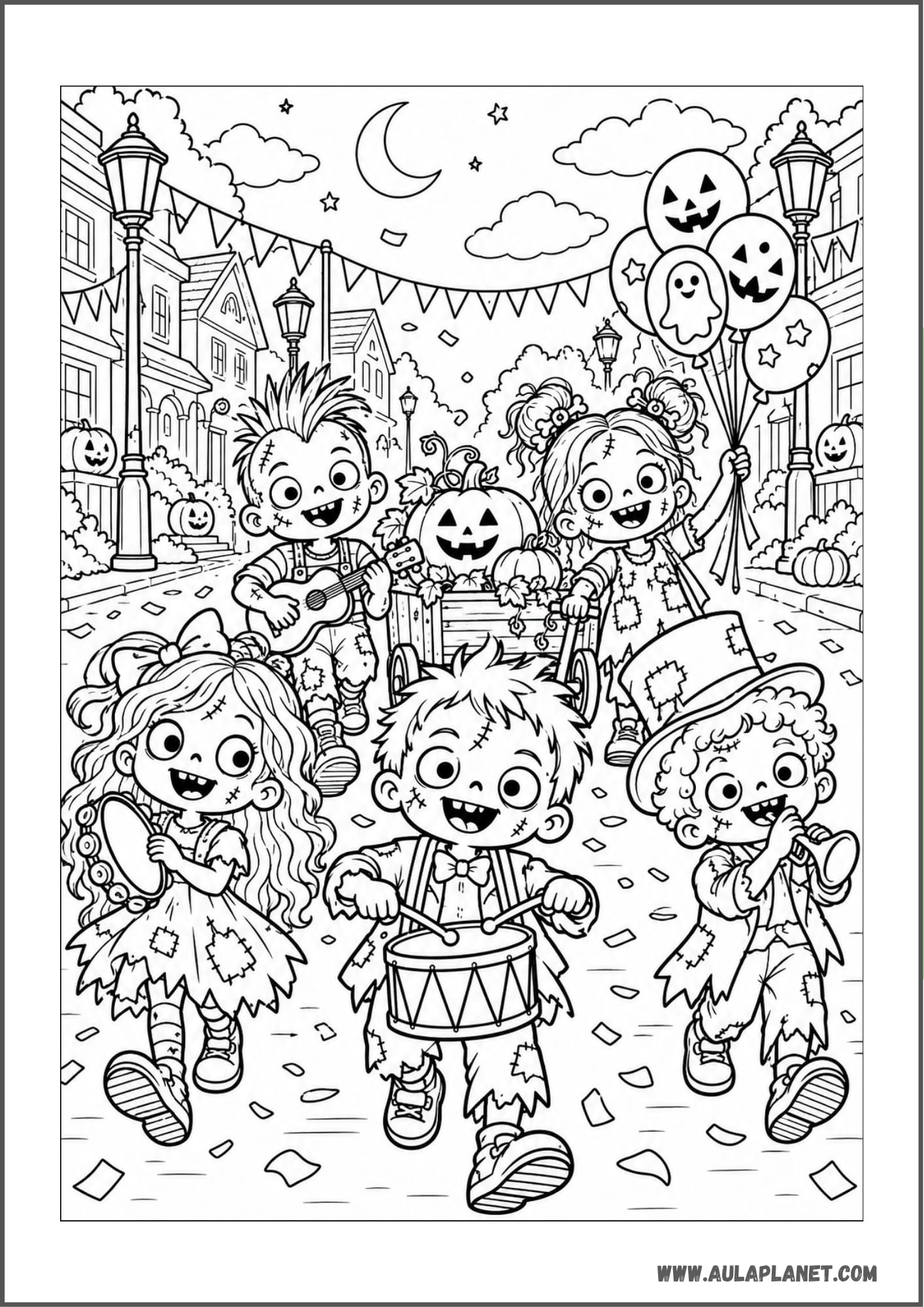 Desfile de zombis por la calle