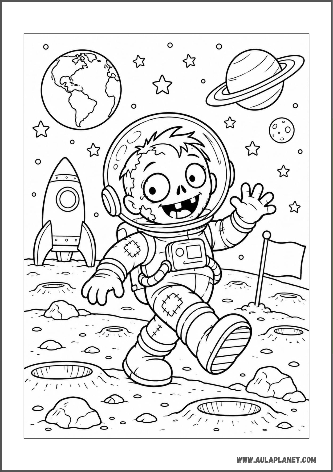 Zombi astronauta en la Luna
