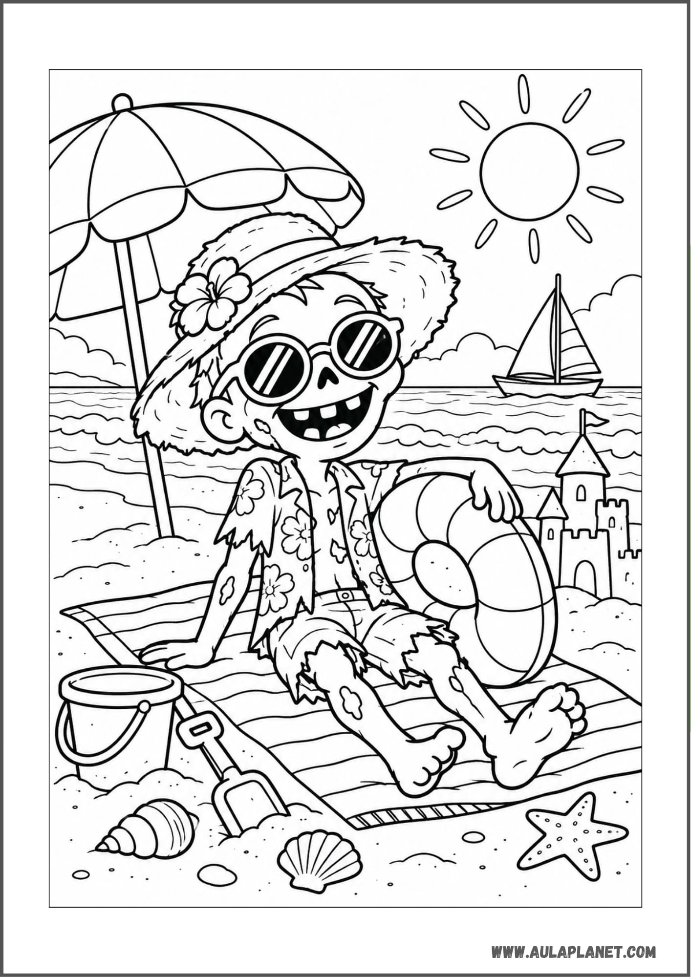 Zombi de vacaciones en la playa